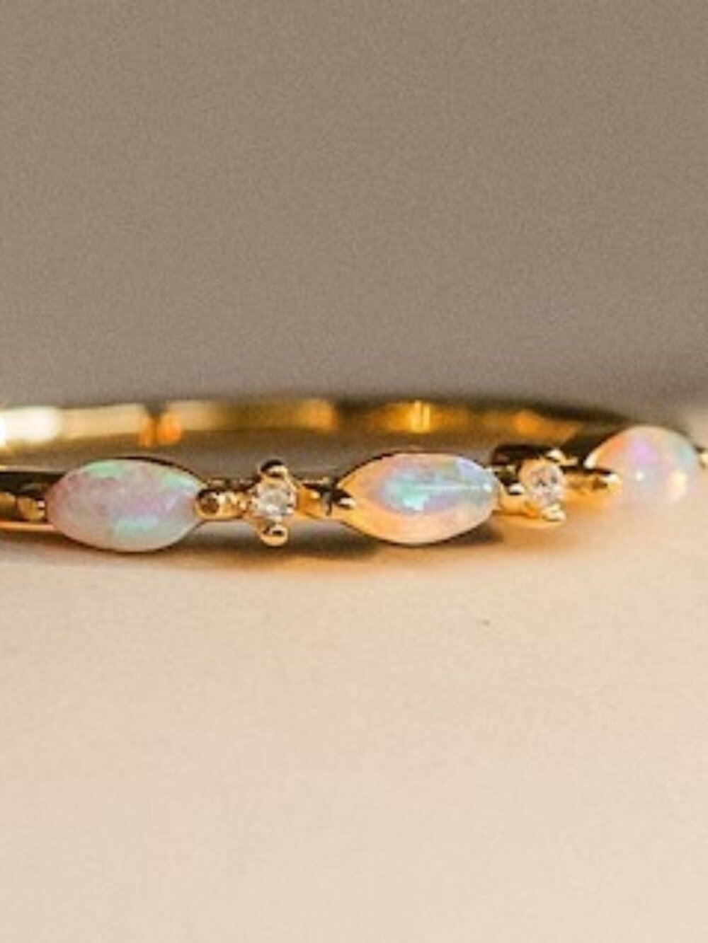 New Delicate Opal Ring by Caitlyn Minimalist • Diamond Opal Marquise Ring